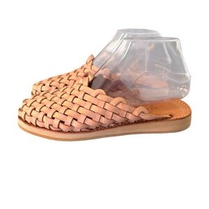Mexas New Women’s Handmade Leather Huarache Mules Slides Sz 37